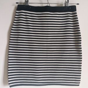 Simons Black and White Striped Bodycon Skirt Size S